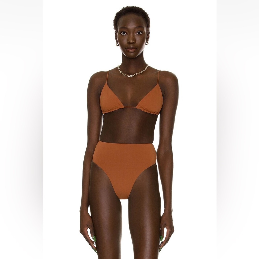 ZIAH by ST AGNI Truffle Fine Strap Bikini Top & High Waist Bottom AU 6 US XS